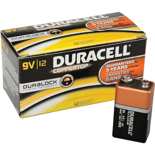 Duracell Coppertop 9V Batteries W/ Duralock Power Preserve MN1604